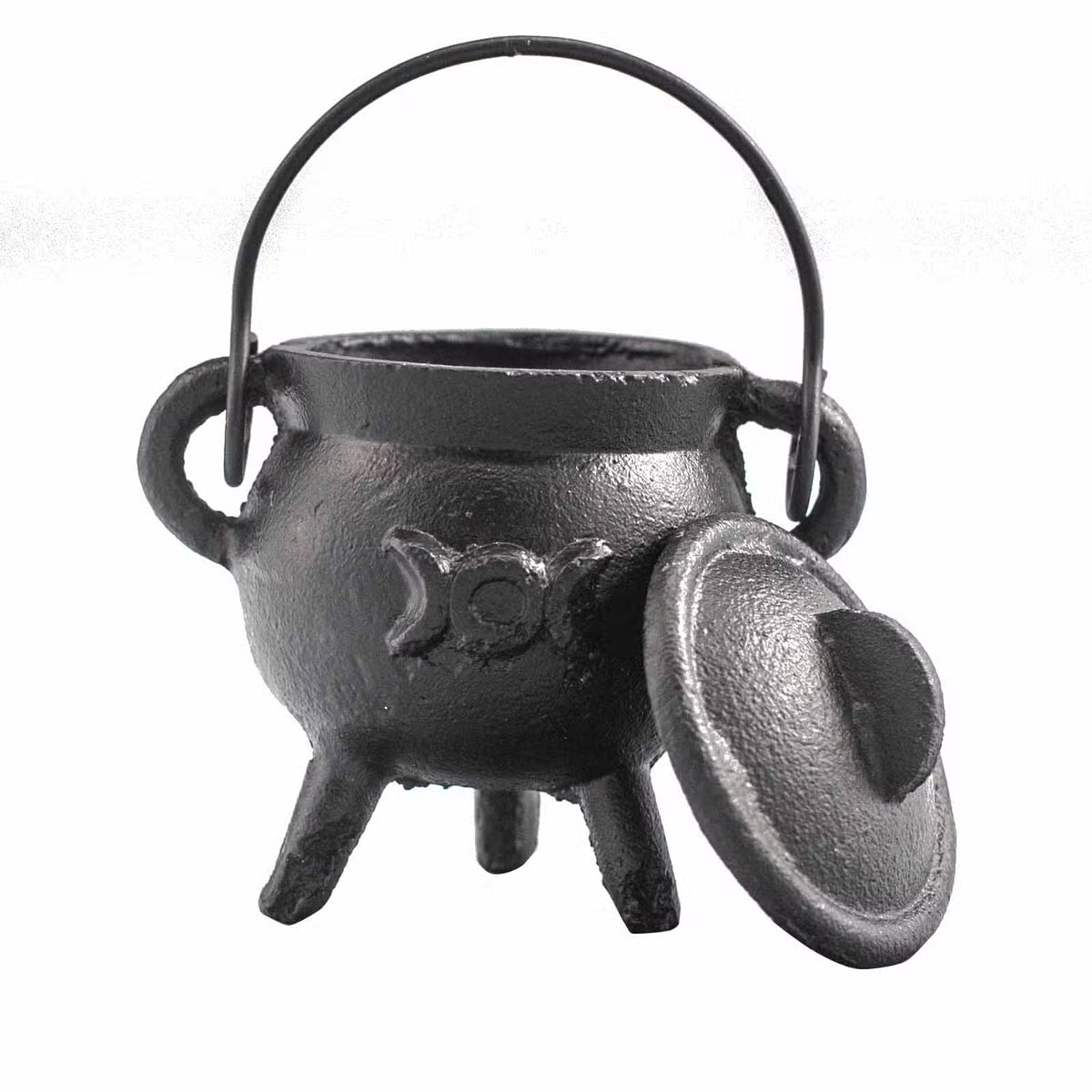 Caldero de Hierro Fundido con Luna Triple - 6x10cm