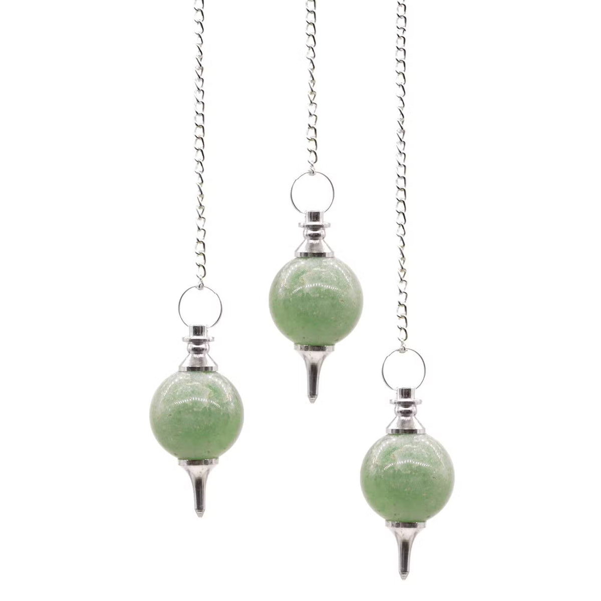 Aventurine Pendulum with Silver Thread