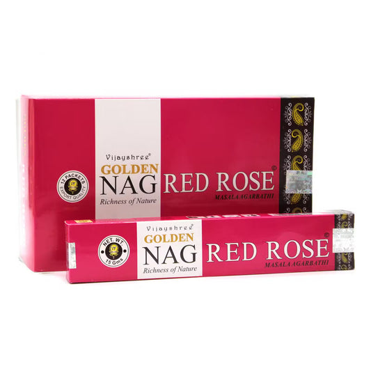 Golden Nag Incense – Red Rose (15g)