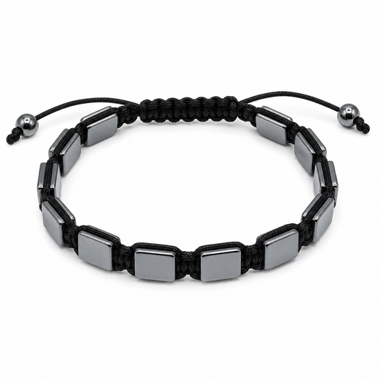 Pulseira de Hematita Magnética Shamballa Ajustável