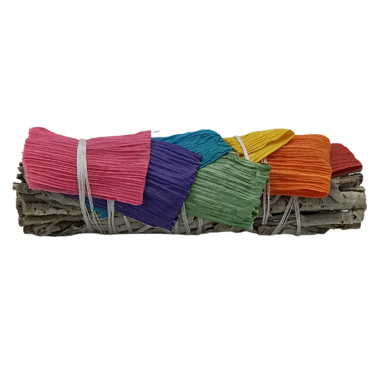 White Sage Torch with 7 Corn Leaves - Protection, Abundance and Plenty