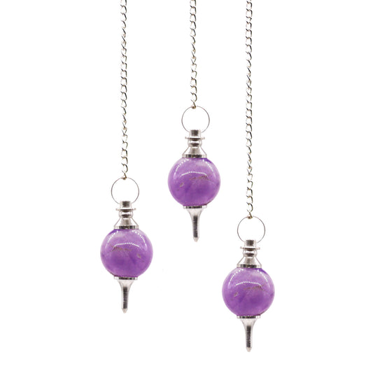 Amethyst Pendulum with Silver Wire