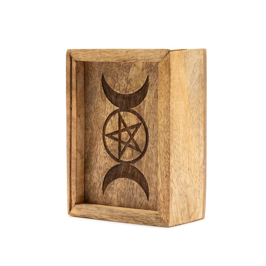 Caja de Tarot de Madera con Soporte para Cartas