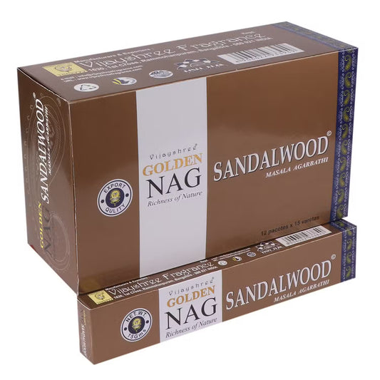 Golden Nag Incense – Sandalwood (15g)