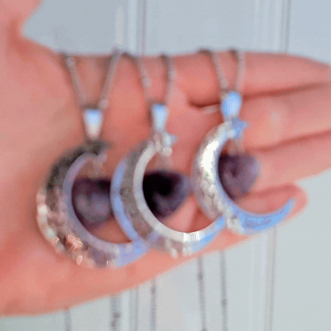 Colar Encanto da Lua com Ametista - Proteção e Intuição