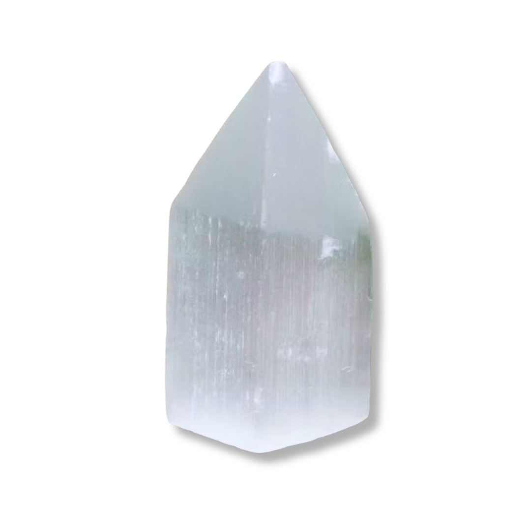 Selenite Pencil Point Tower - 10 cm