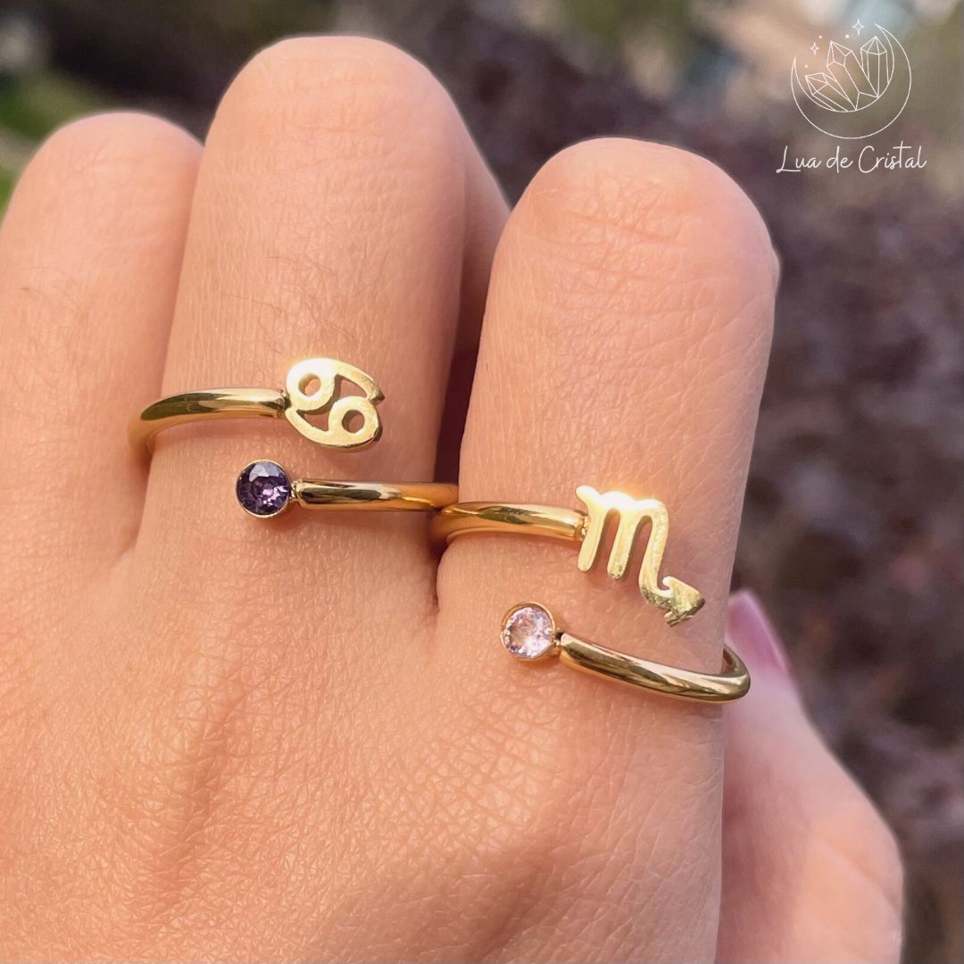 Anéis dos Signos Banhados a Ouro 18k - Produto Best Seller🥇