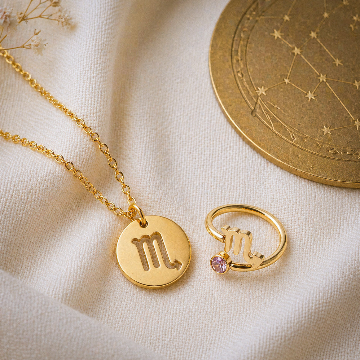 AstroChic Gold Plated Set - Scorpio Zodiac Sign